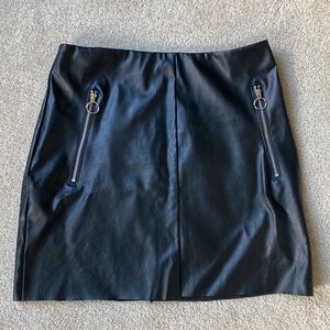 SHEIN black faux leather mini skirt